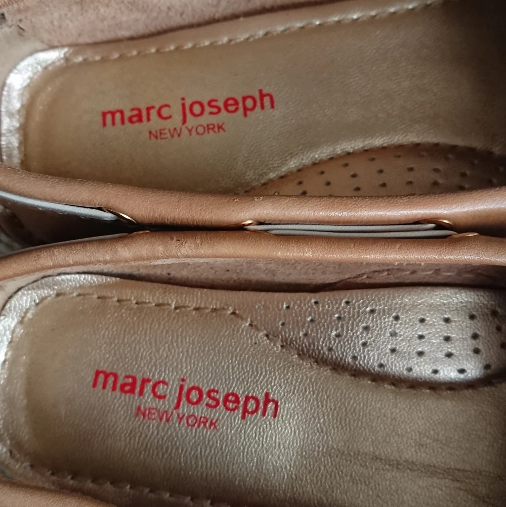 Marc Joseph Cypress Hill Tan Leather Loafers size 6